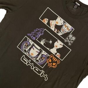 Tokidoki Panel Design Layout Charcoal Faded Black T-Shirt Men’s Large Tee NWT